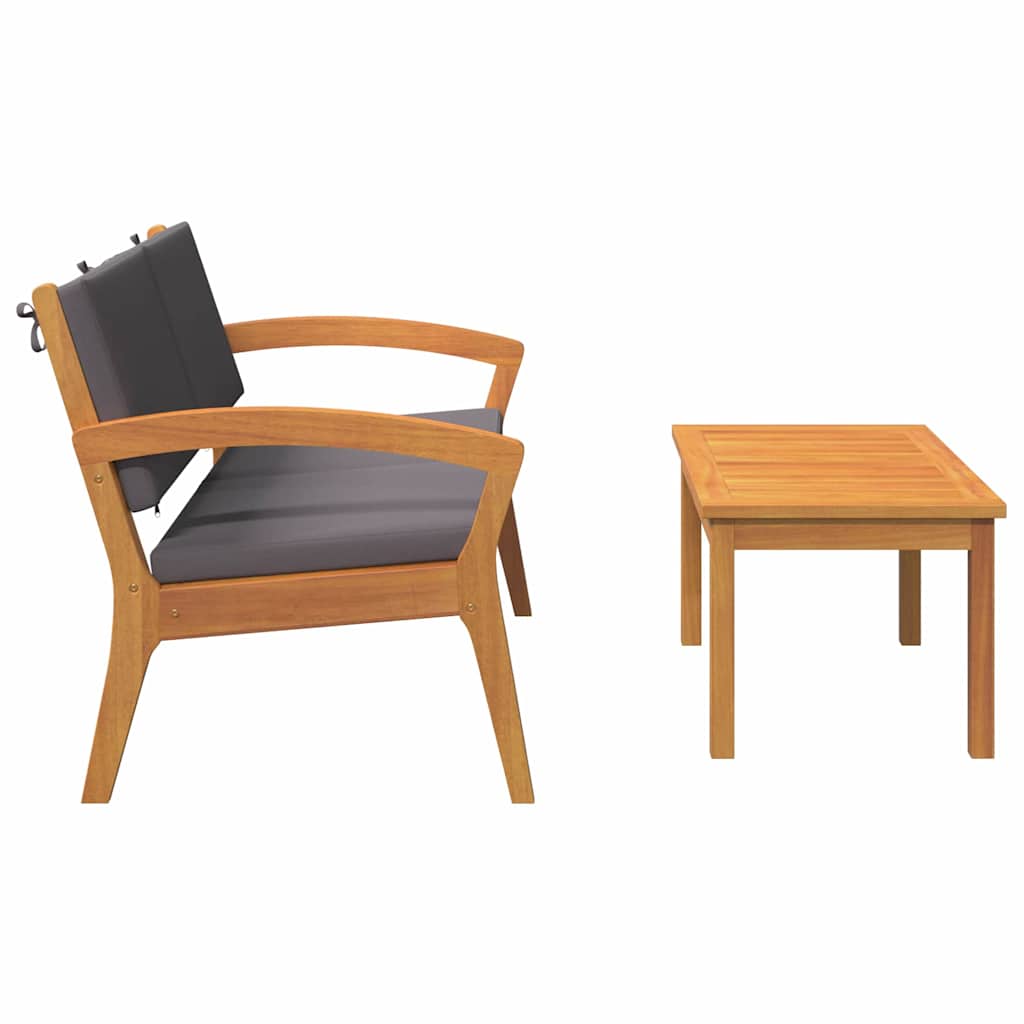 Bistrosett 2 pcs Brun Massivt akasietre