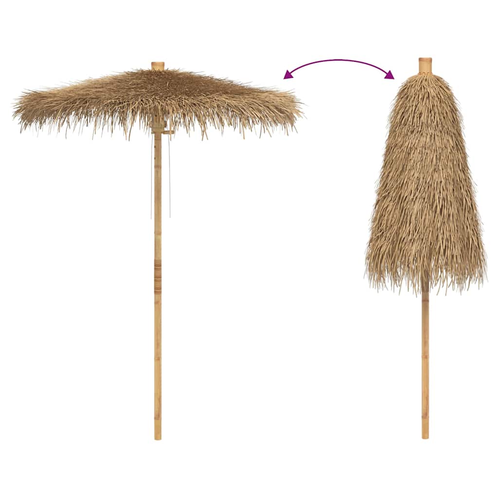 Tiki-paraply med bananbladtak 180 cm bambus