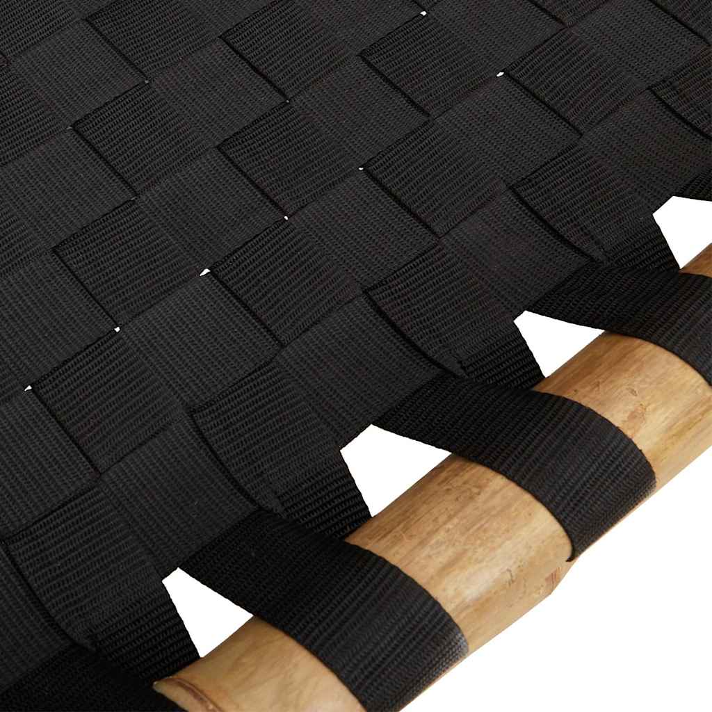 Solseng med svart vevd netting 55x200x30 cm bambus