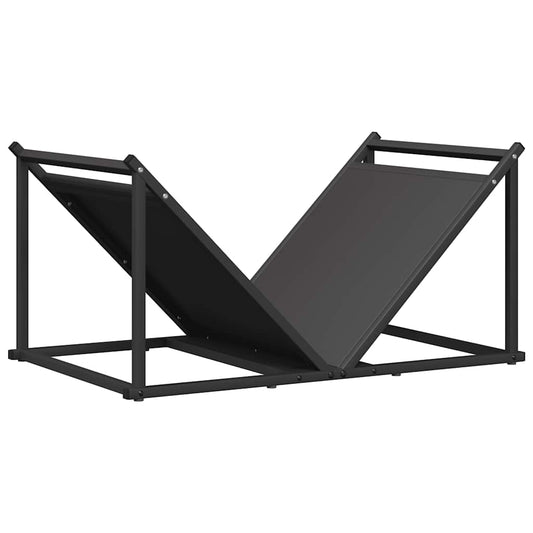 Vedstativ svart 70x43x34,5 cm kaldvalset stål