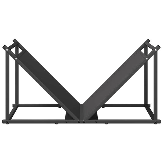 Vedstativ svart 70x43x34,5 cm kaldvalset stål