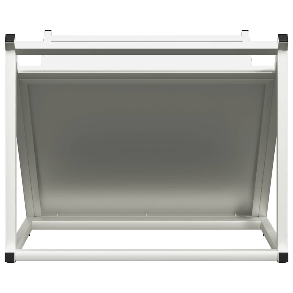 Vedstativ hvit 70x43x34,5 cm kaldvalset stål