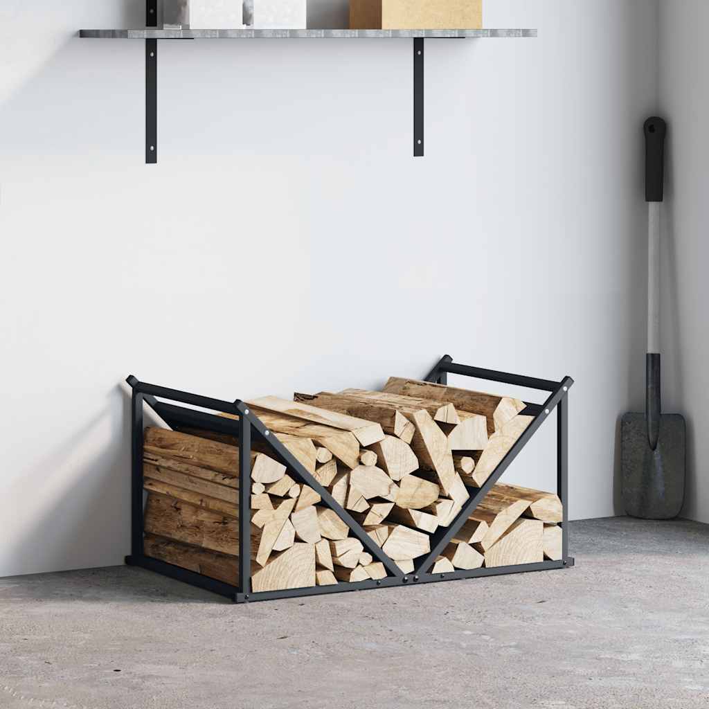 Vedstativ antrasitt 70x43x34,5 cm kaldvalset stål