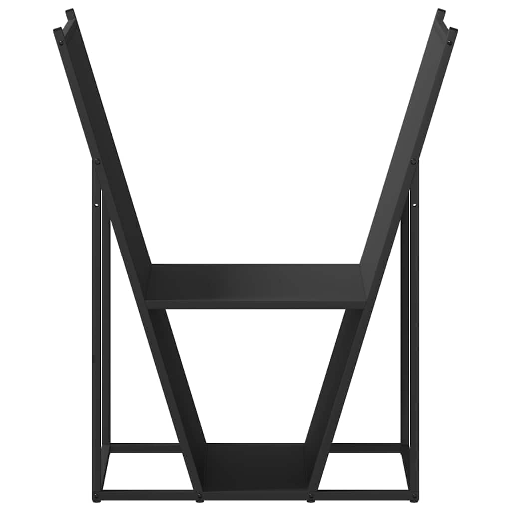 Vedstativ svart 69,5x35x81 cm kaldvalset stål vidaXL