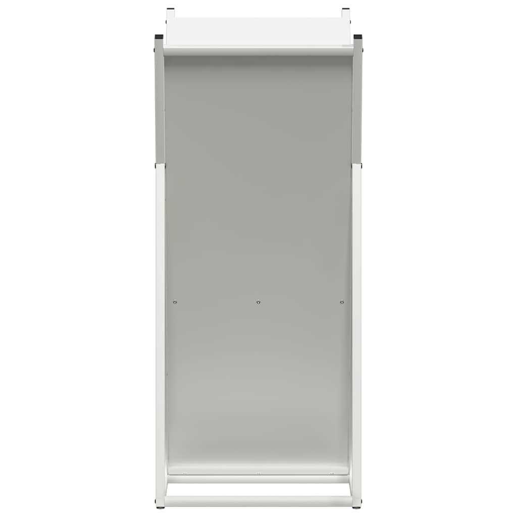 Vedstativ hvit 69,5x35x81 cm kaldvalset stål