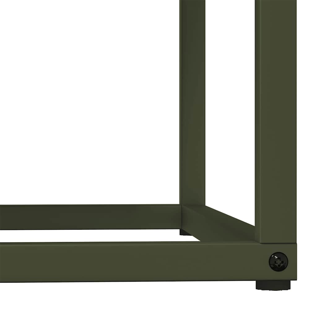 Vedstativ olivengrønn 69,5x35x81 cm kaldvalset stål
