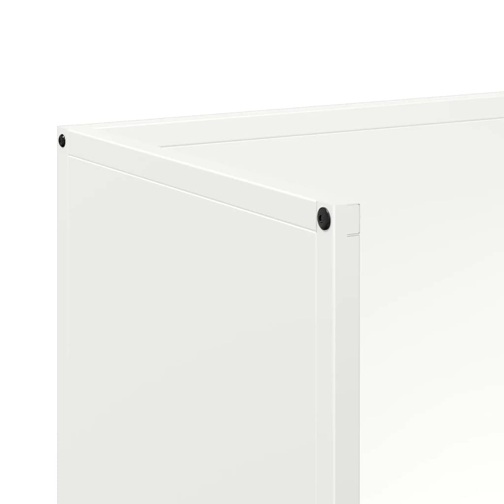 Vedstativ hvit 40x30x80 cm kaldvalset stål