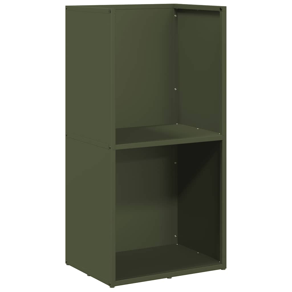 Vedstativ olivengrønn 40x30x80 cm kaldvalset stål