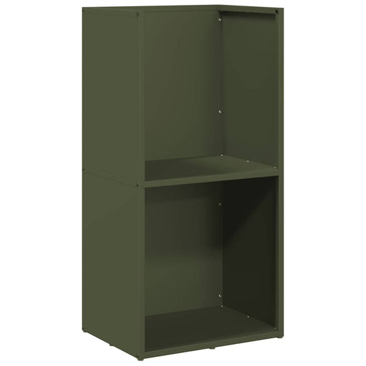 Vedstativ olivengrønn 40x30x80 cm kaldvalset stål