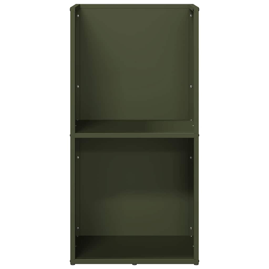 Vedstativ olivengrønn 40x30x80 cm kaldvalset stål