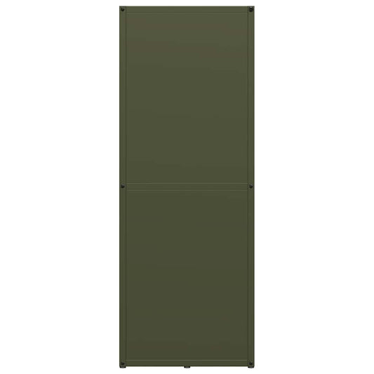 Vedstativ olivengrønn 40x30x80 cm kaldvalset stål
