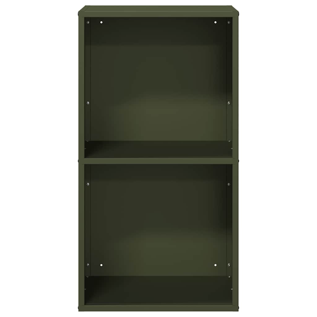 Vedstativ olivengrønn 40x30x75 cm kaldvalset stål