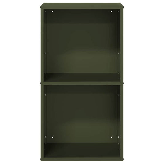 Vedstativ olivengrønn 40x30x75 cm kaldvalset stål