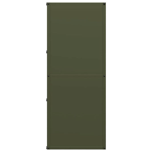 Vedstativ olivengrønn 40x30x75 cm kaldvalset stål