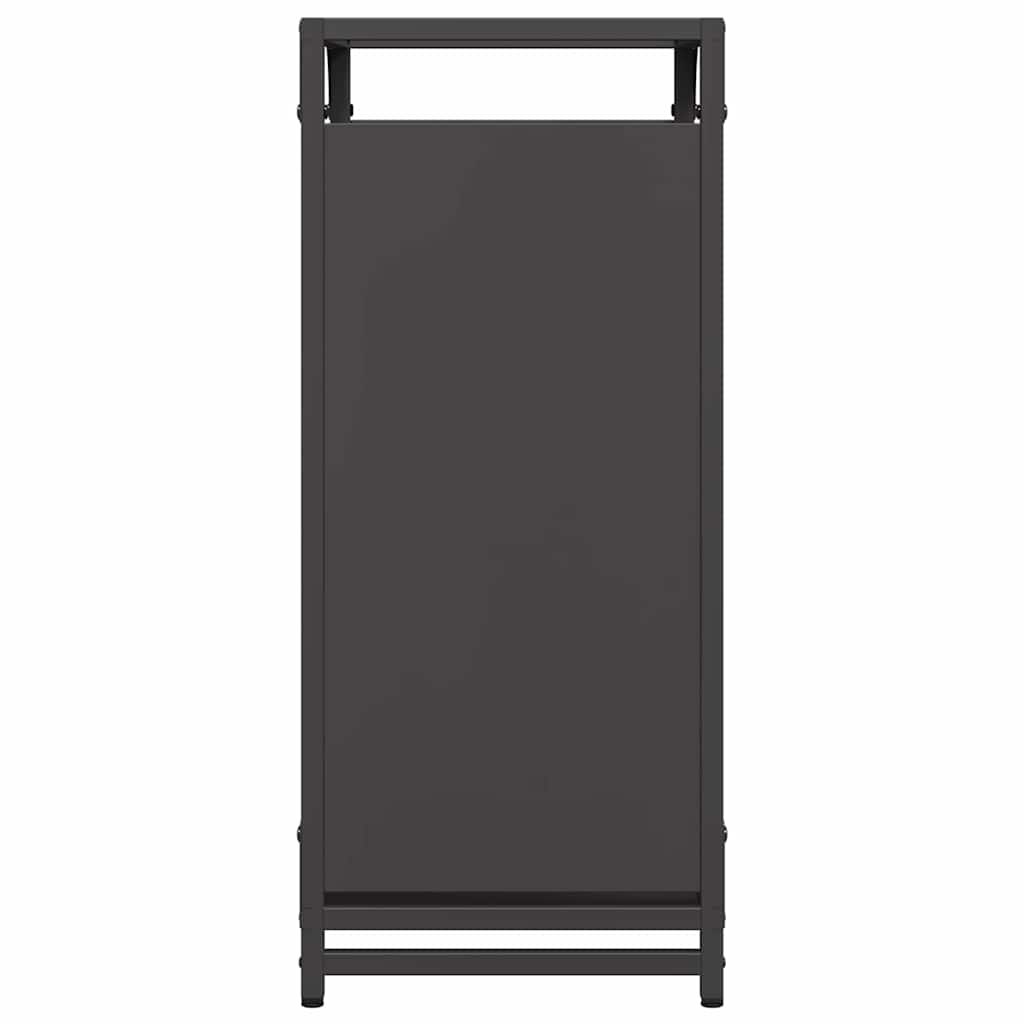 Vedstativ svart 44x28x65 cm kaldvalset stål