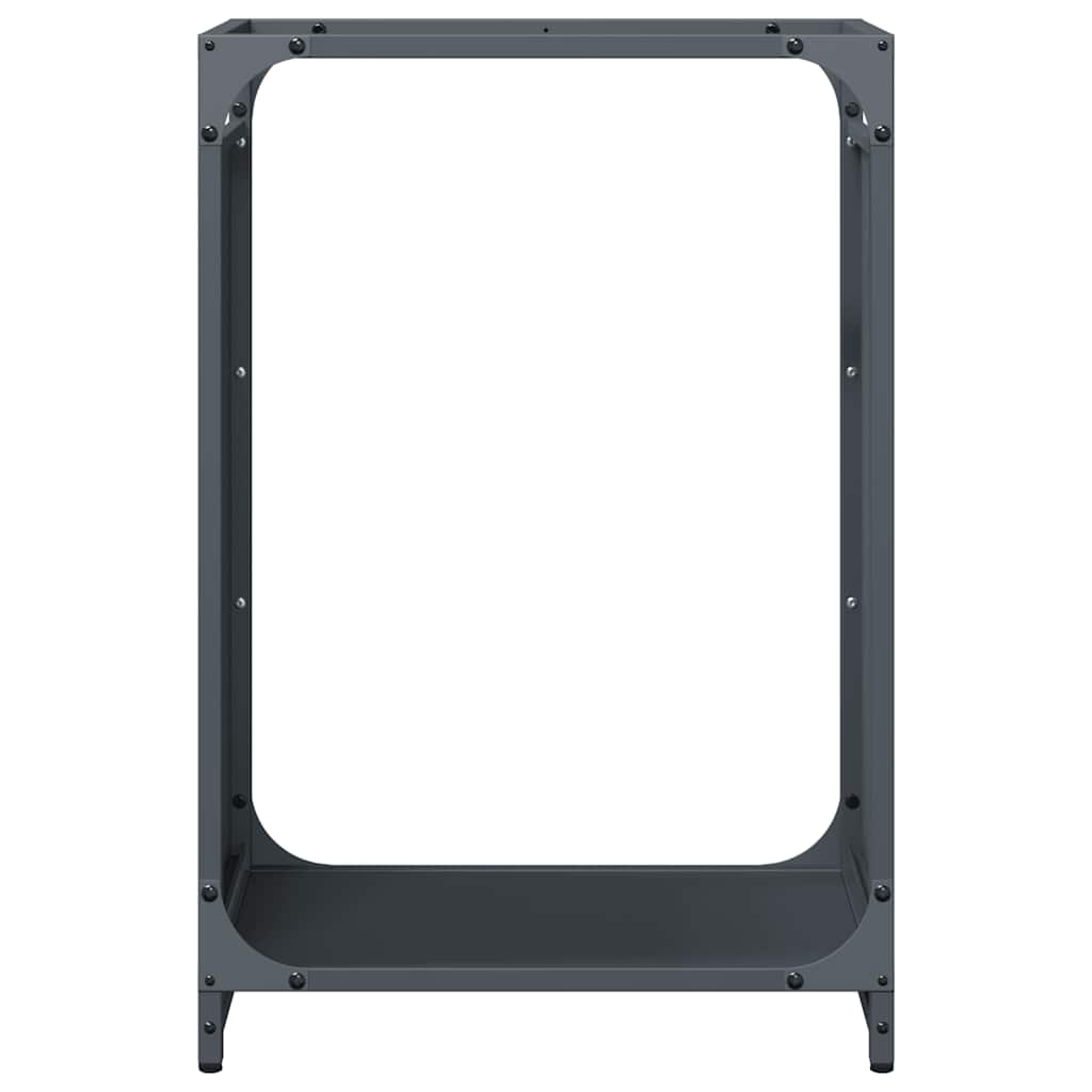 Vedstativ antrasitt 44x28x65 cm kaldvalset stål