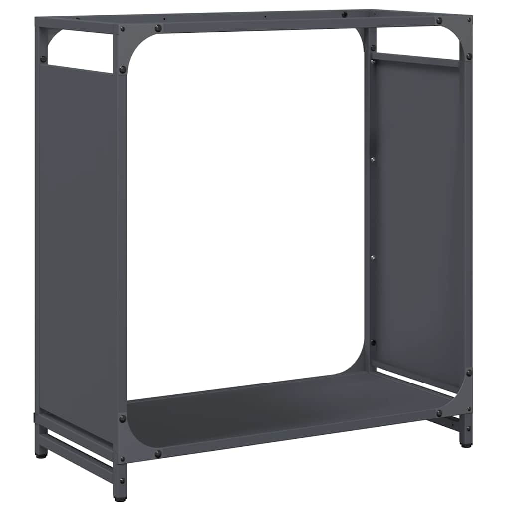 Vedstativ antrasitt 60x28x65 cm kaldvalset stål