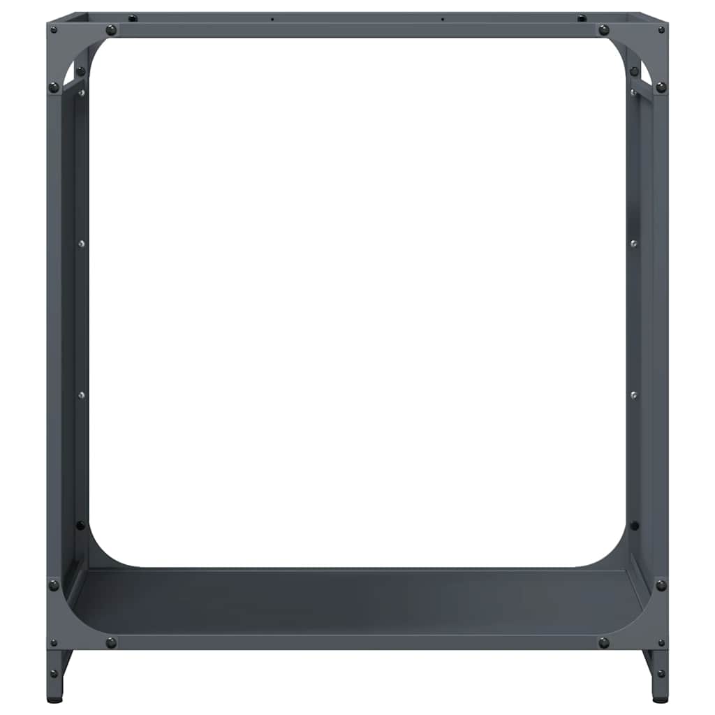 Vedstativ antrasitt 60x28x65 cm kaldvalset stål