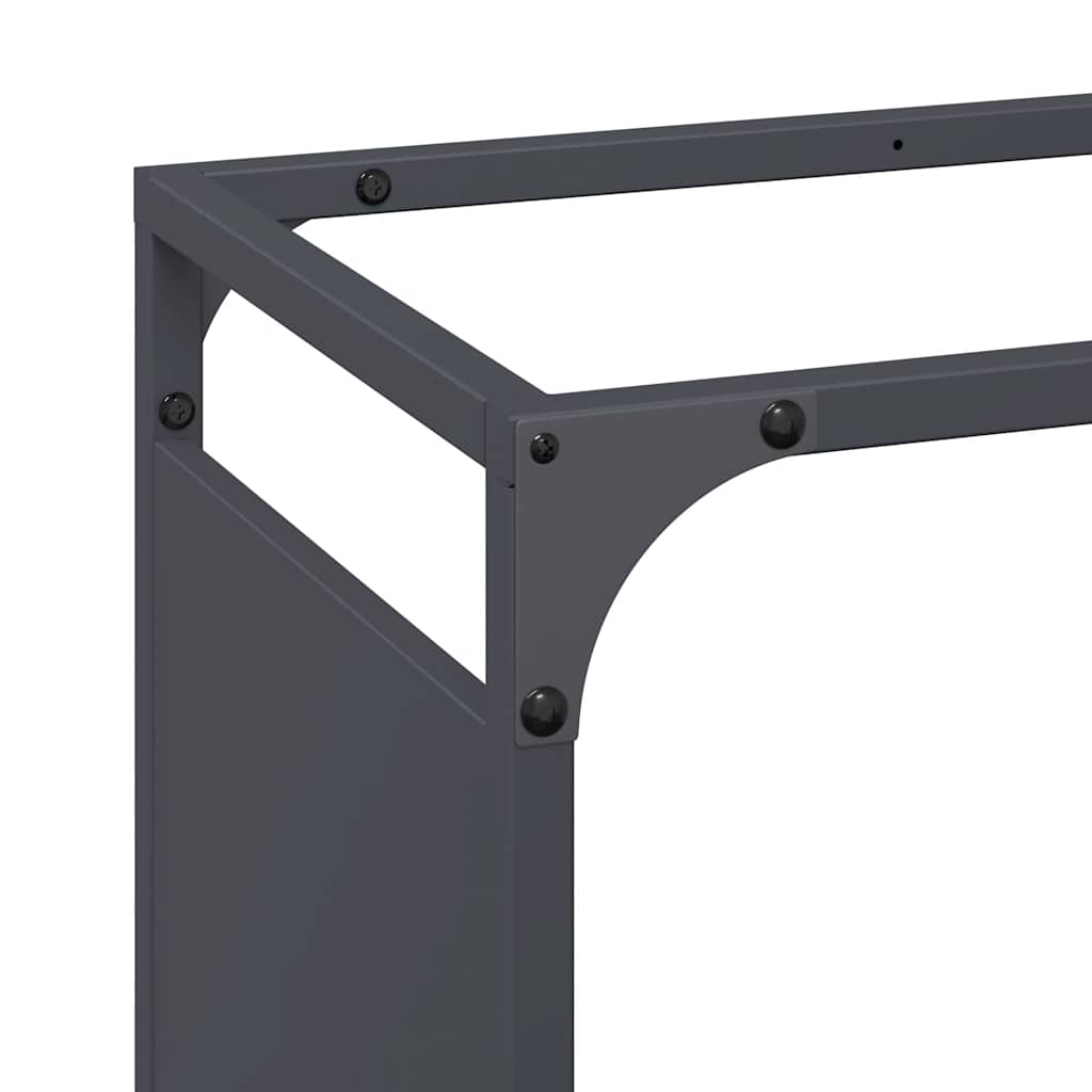 Vedstativ antrasitt 60x28x65 cm kaldvalset stål