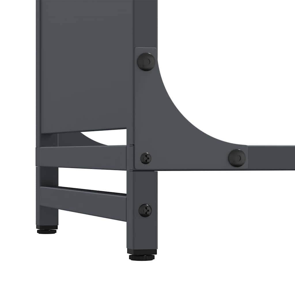Vedstativ antrasitt 60x28x65 cm kaldvalset stål