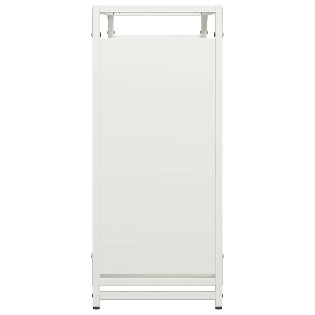 Vedstativ hvit 90x28x65 cm kaldvalset stål
