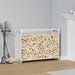 Vedstativ hvit 90x28x65 cm kaldvalset stål