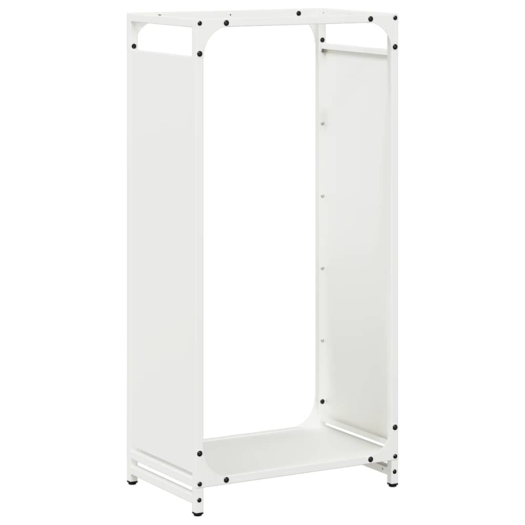 Vedstativ hvit 44x28x90 cm kaldvalset stål