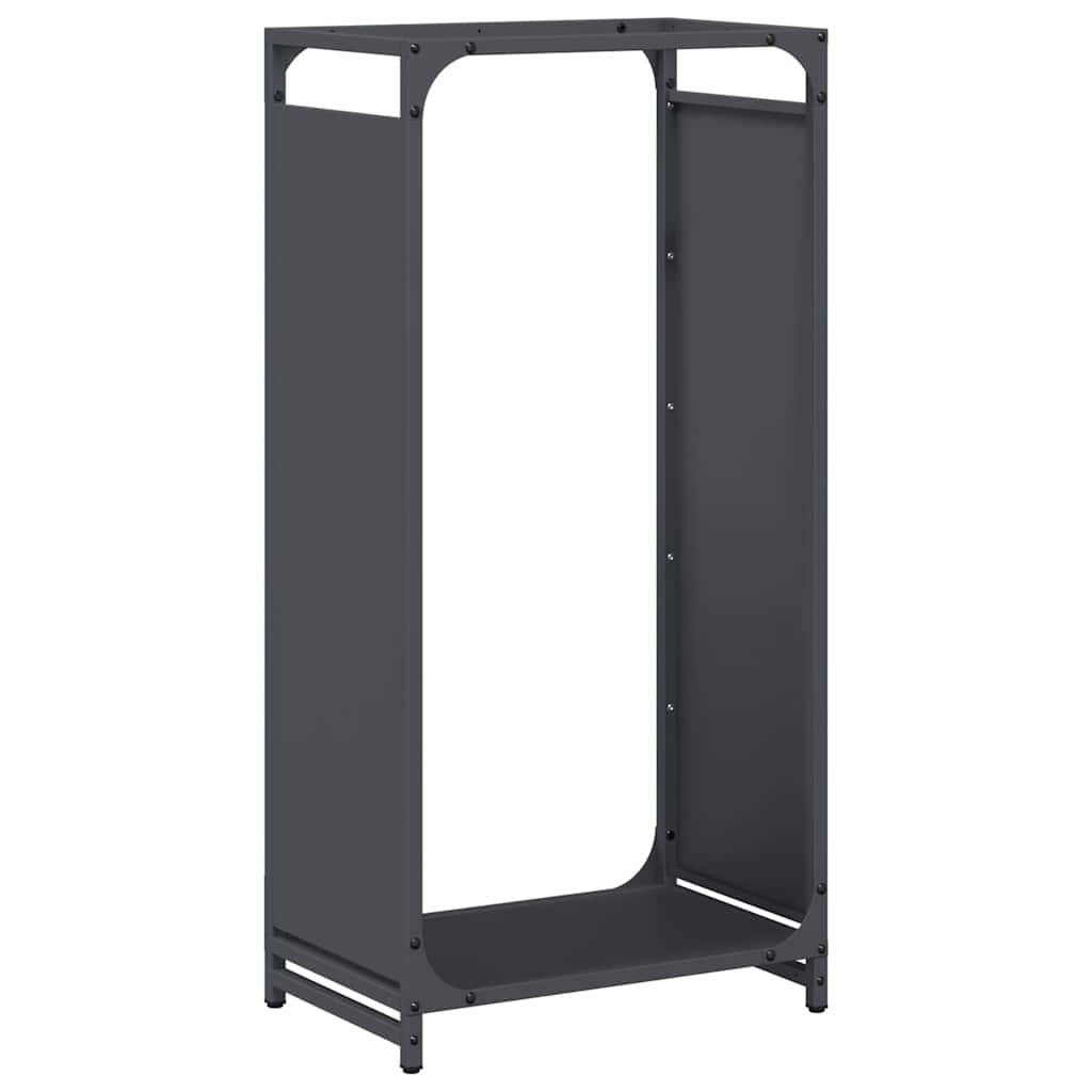Vedstativ antrasitt 44x28x90 cm kaldvalset stål