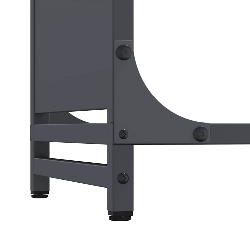 Vedstativ antrasitt 44x28x90 cm kaldvalset stål