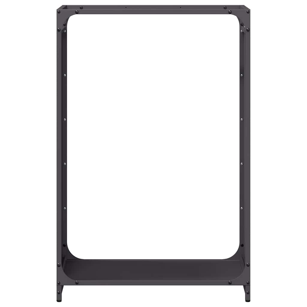 Vedstativ svart 60x28x90 cm kaldvalset stål