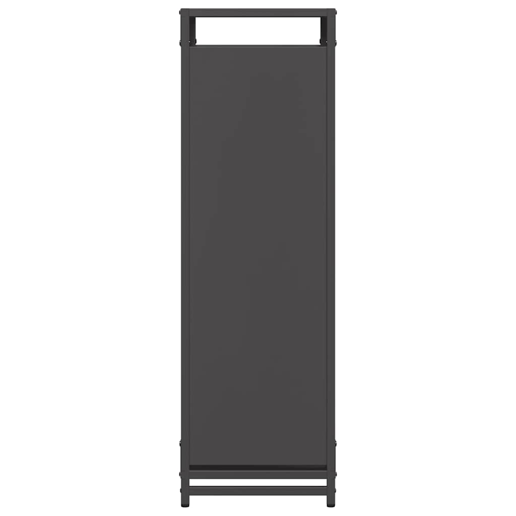 Vedstativ svart 60x28x90 cm kaldvalset stål