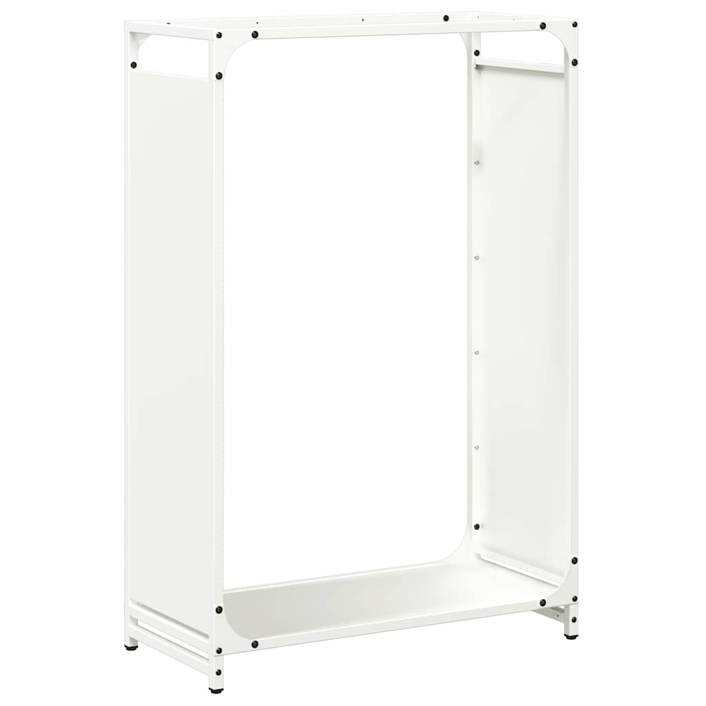 Vedstativ svart 60x28x90 cm kaldvalset stål