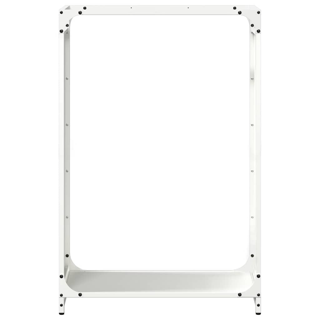 Vedstativ svart 60x28x90 cm kaldvalset stål