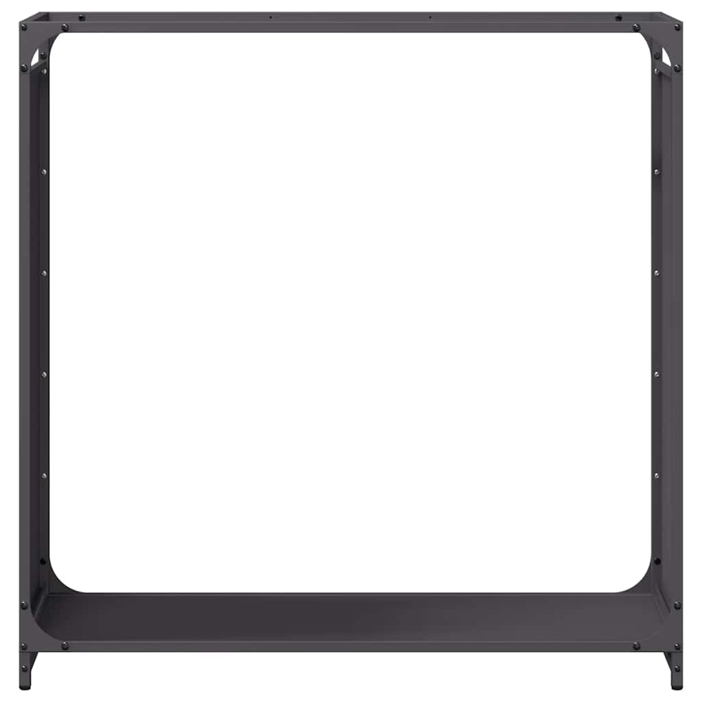 Vedstativ svart 90x28x90 cm kaldvalset stål