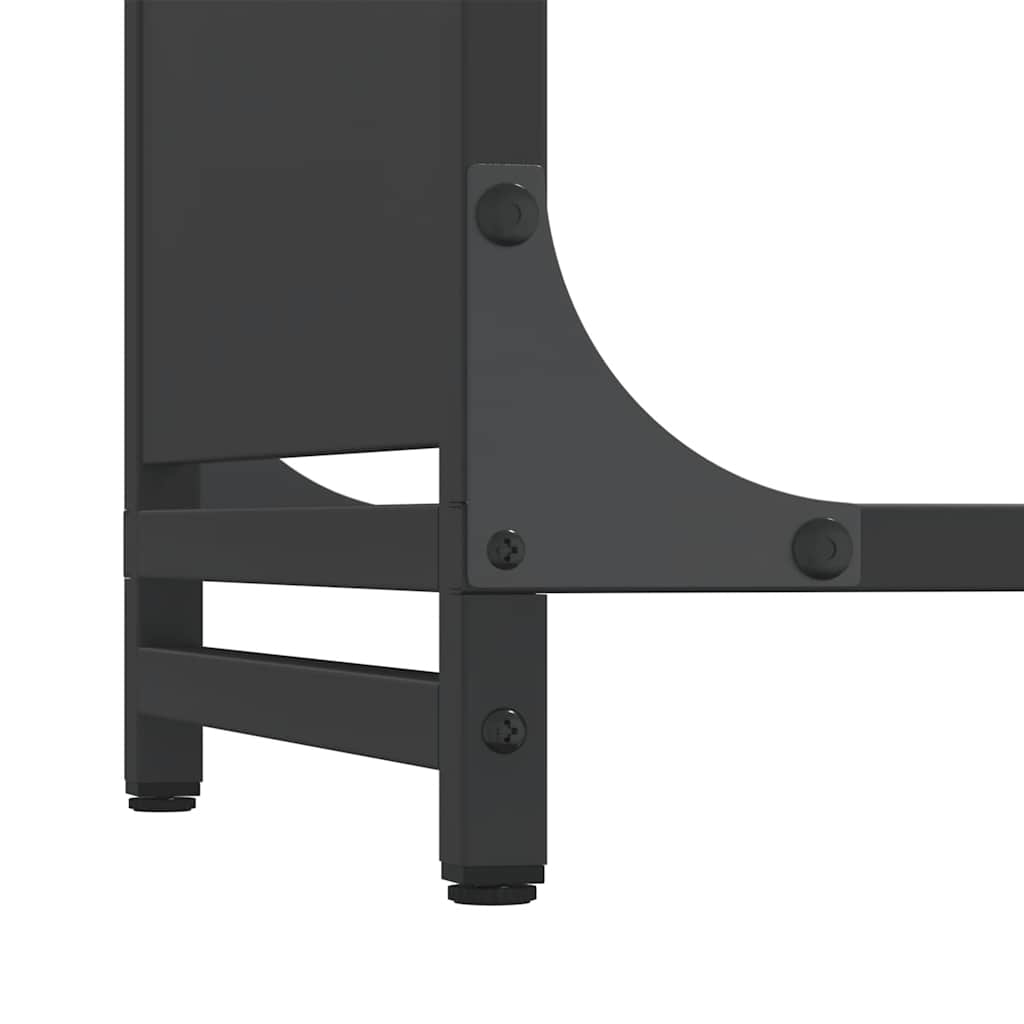 Vedstativ svart 90x28x90 cm kaldvalset stål