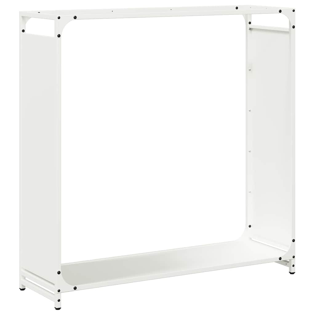 Vedstativ svart 90x28x90 cm kaldvalset stål