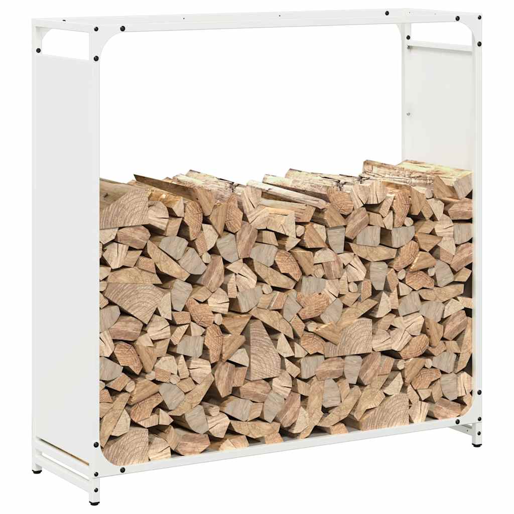 Vedstativ svart 90x28x90 cm kaldvalset stål