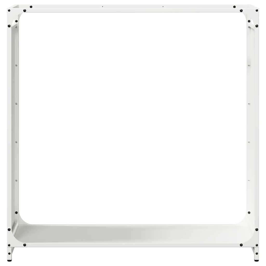 Vedstativ svart 90x28x90 cm kaldvalset stål