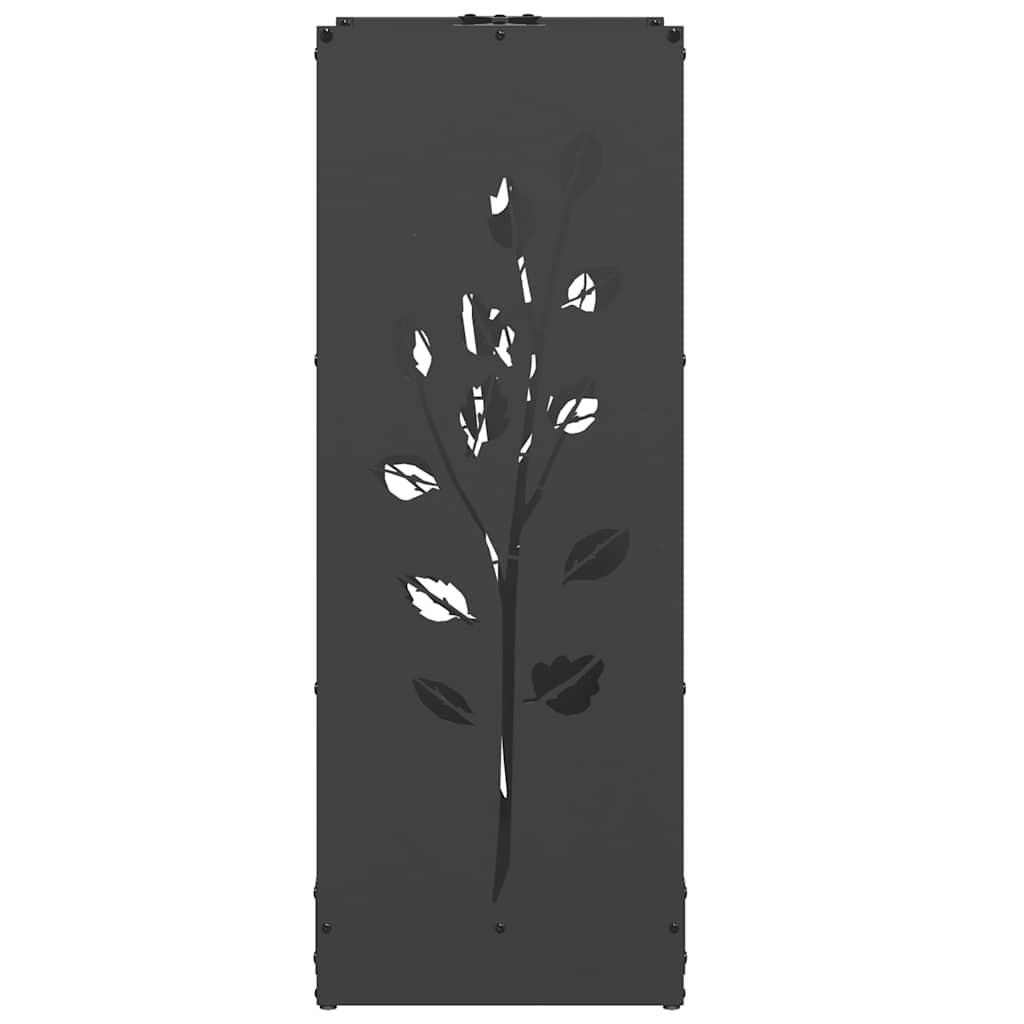 Vedstativ svart 40x30x80 cm kaldvalset stål vidaXL