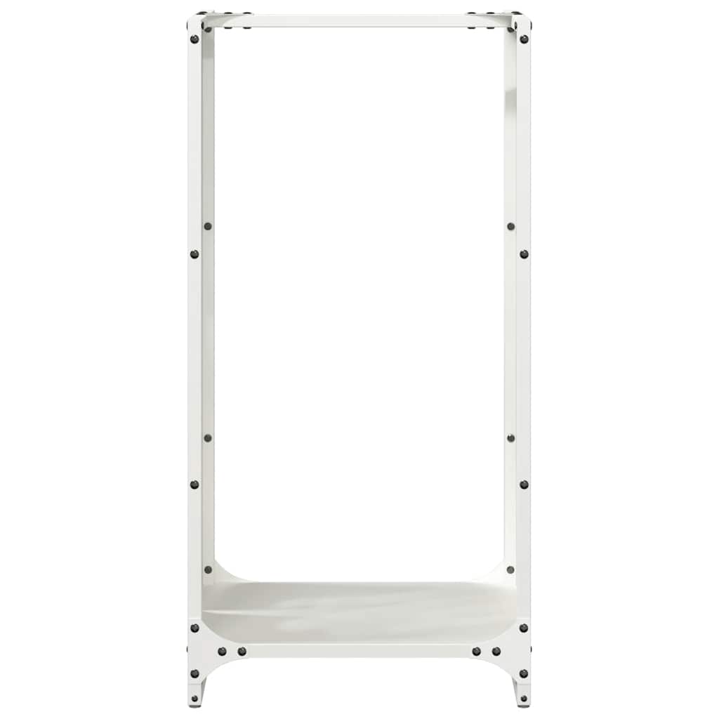 Vedstativ hvit 40x30x80 cm kaldvalset stål