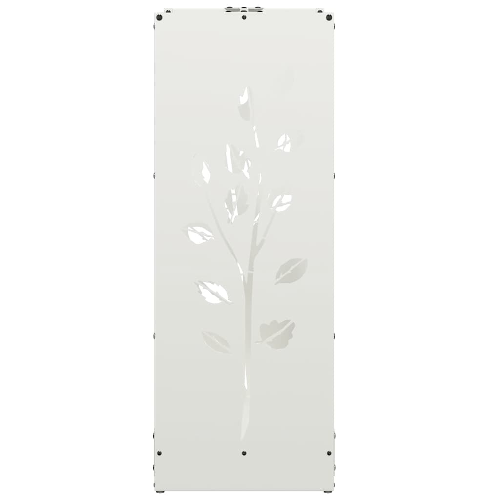 Vedstativ hvit 40x30x80 cm kaldvalset stål