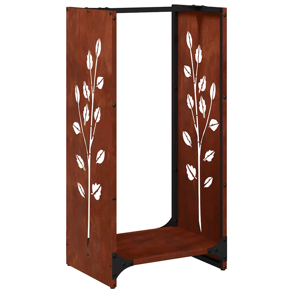 Vedstativ 40x30x80 cm oksidert stål vidaXL