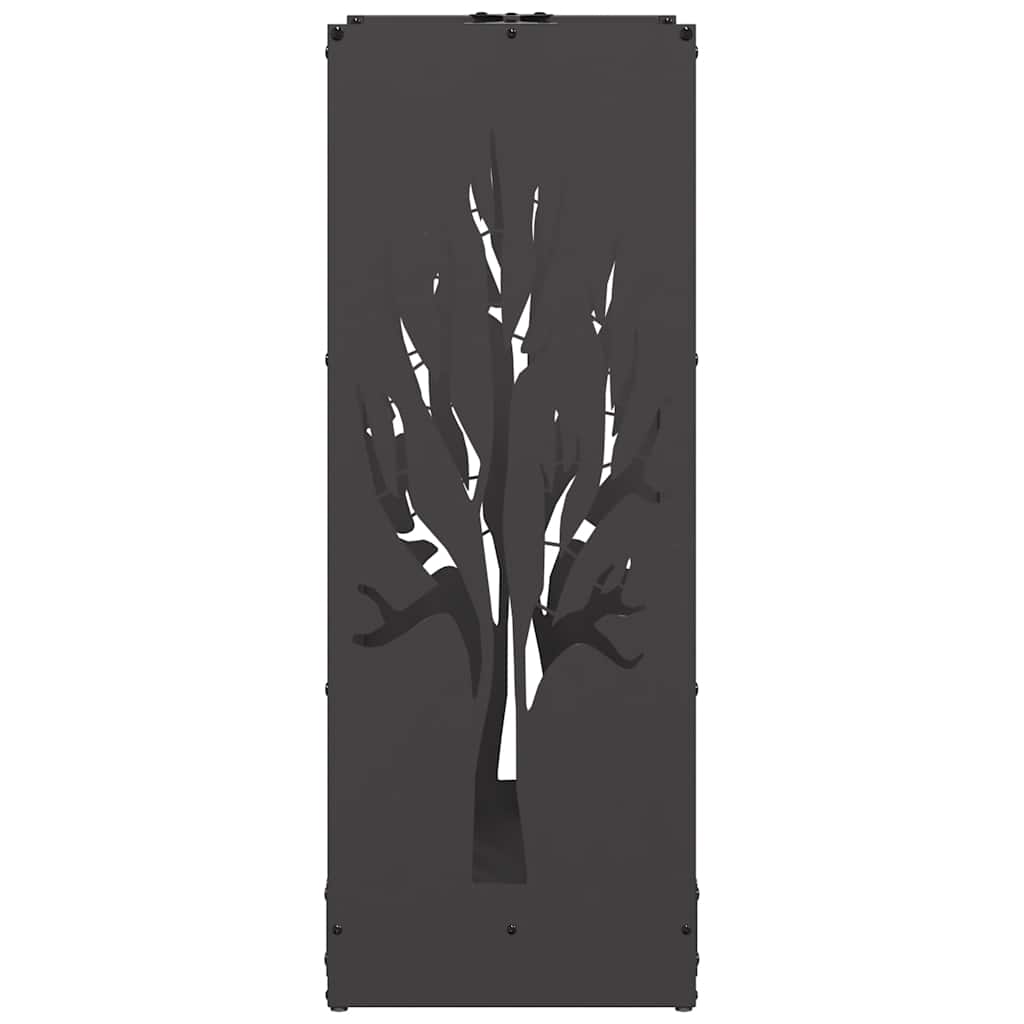 Vedstativ svart 40x30x80 cm kaldvalset stål vidaXL