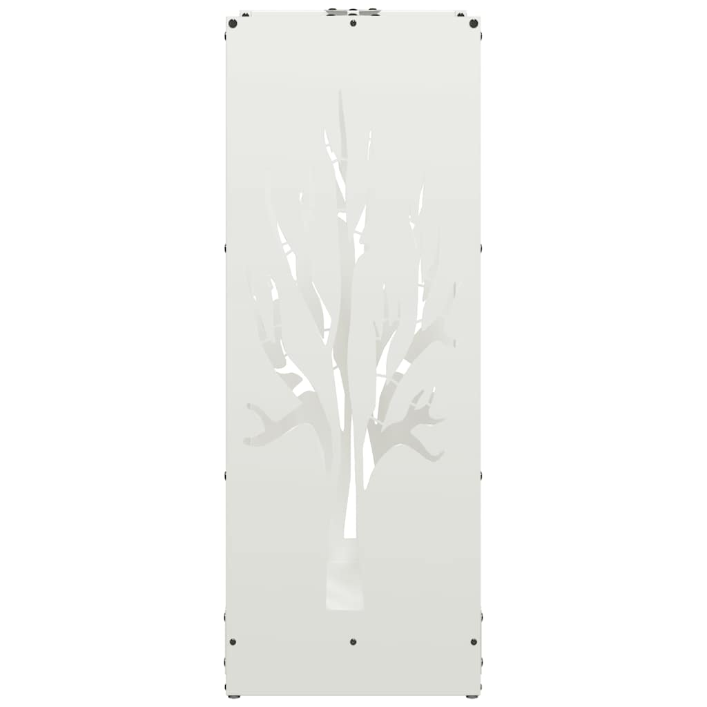 Vedstativ hvit 40x30x80 cm kaldvalset stål