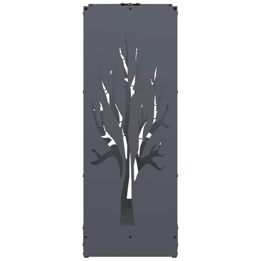 Vedstativ antrasitt 40x30x80 cm kaldvalset stål vidaXL