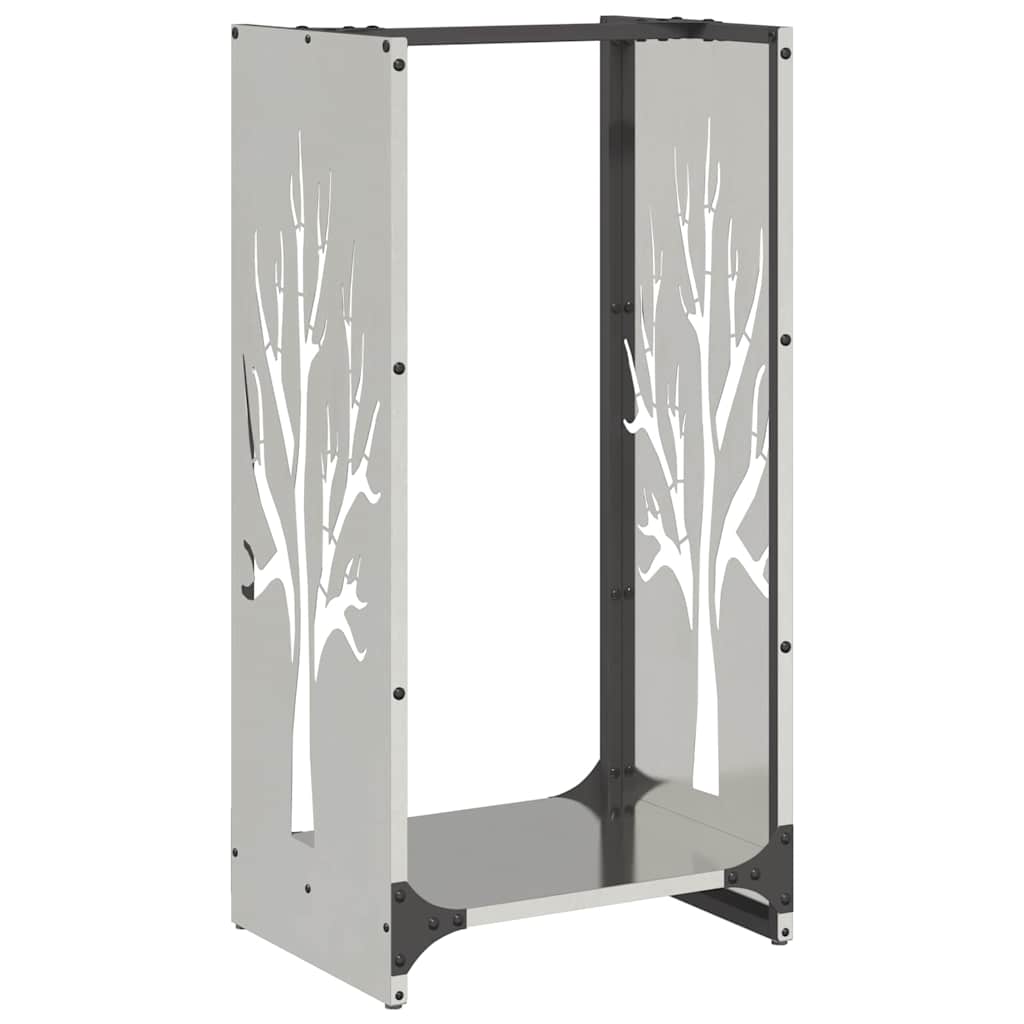 Vedstativ 40x30x80 cm rustfritt stål