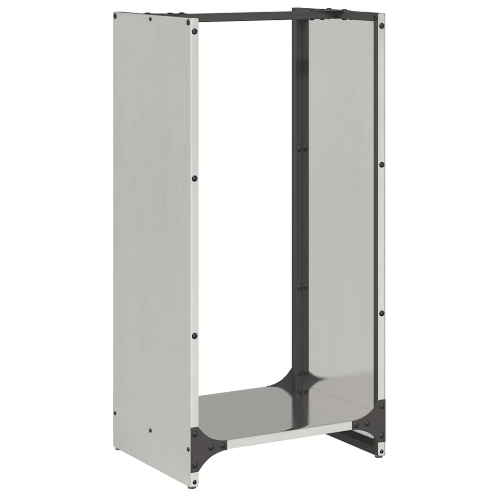 Vedstativ 40x30x80 cm rustfritt stål