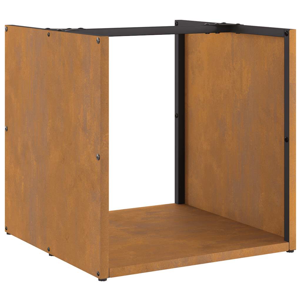 Vedstativ 40x40x40 cm oksidert stål