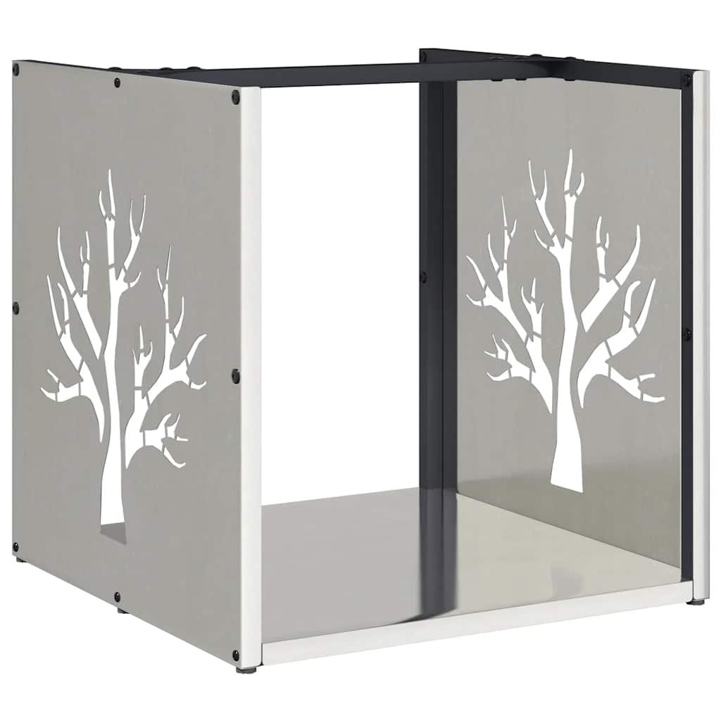 Vedstativ 40x40x40 cm rustfritt stål