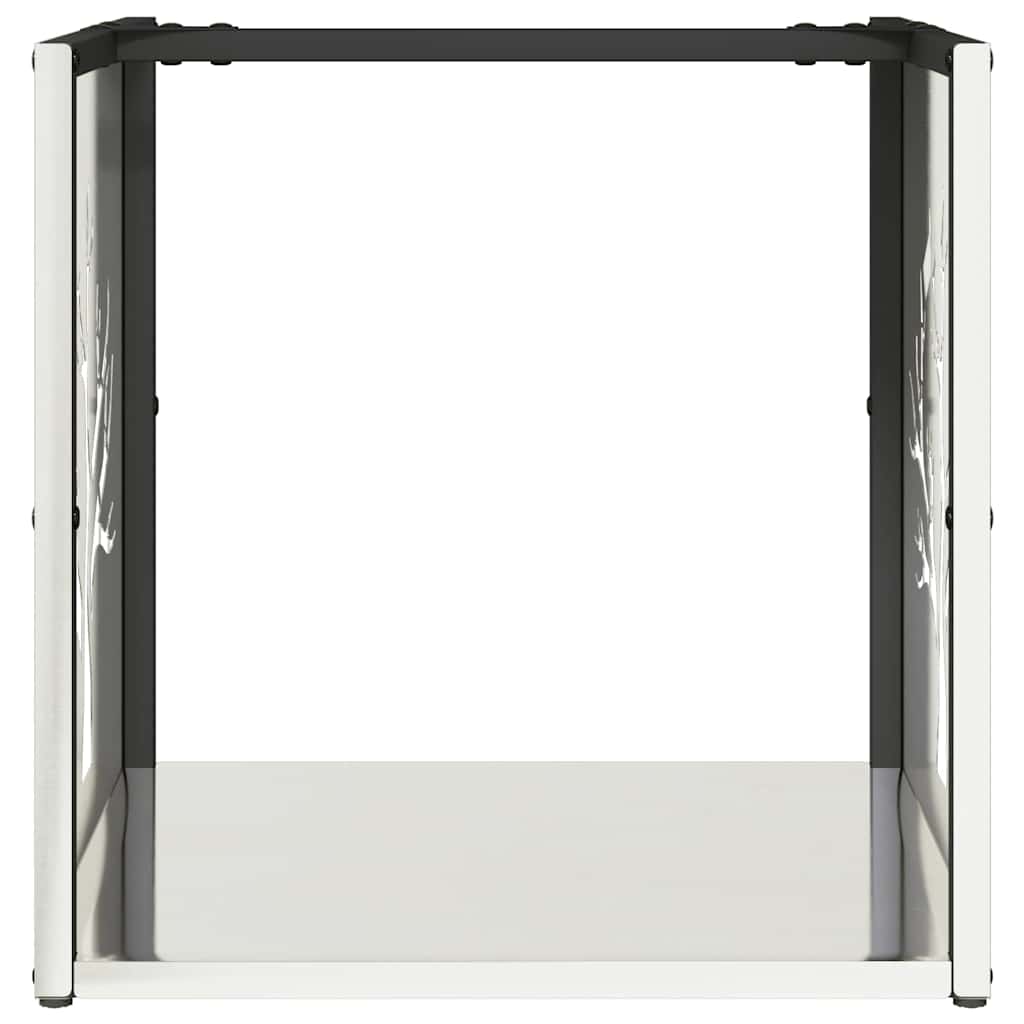 Vedstativ 40x40x40 cm rustfritt stål